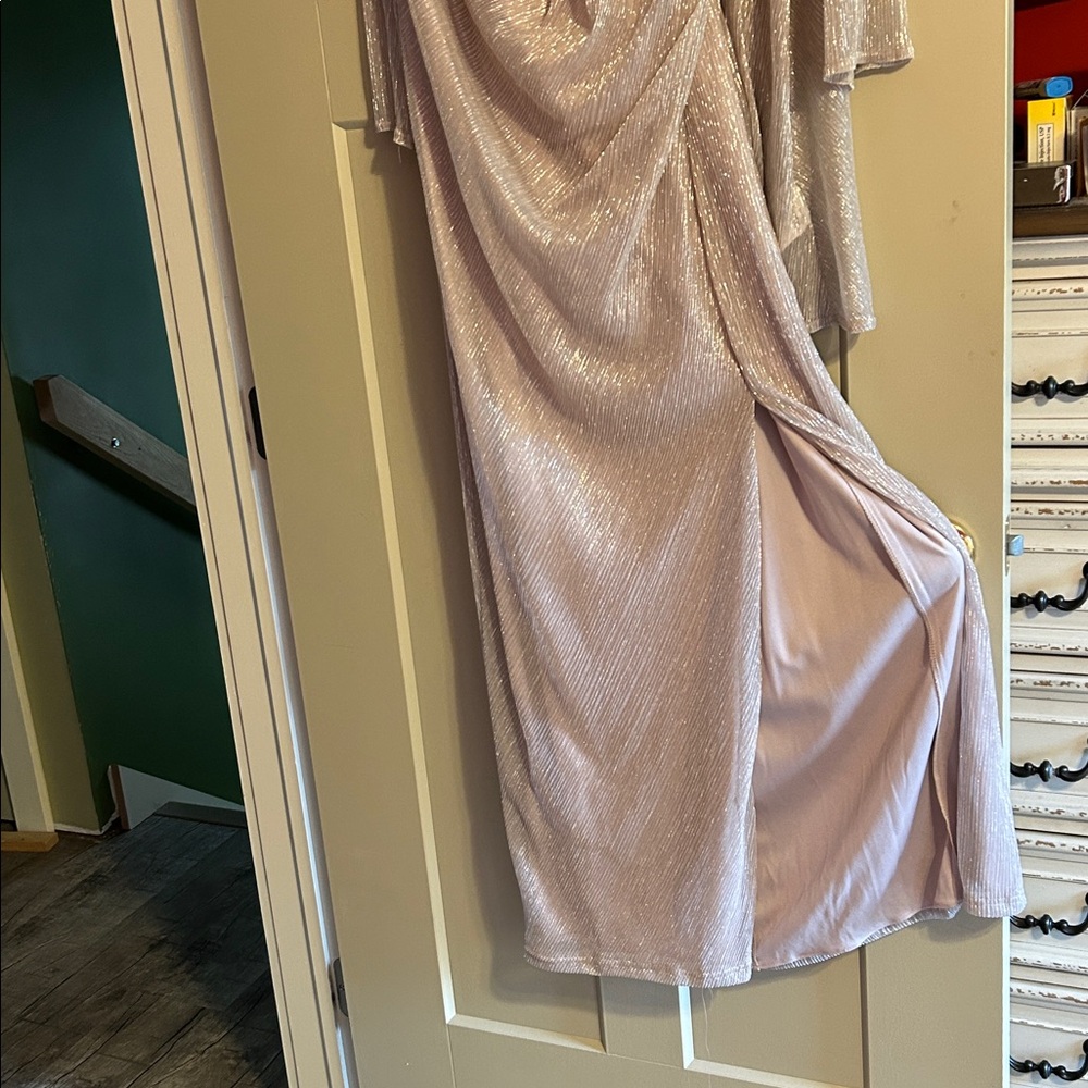 Oleg Cassini Gold Draped Dress - Picture 9 of 9